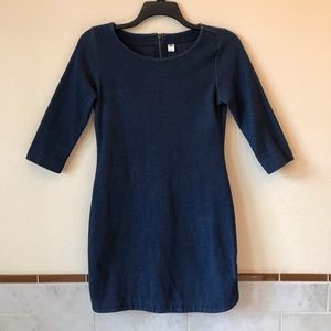 Old Navy Denim Look Cotton Jersey Dress Sheath Size Small Blue Office School